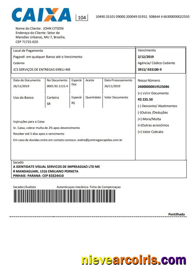 Brazil Caixo Bank Statement Preview