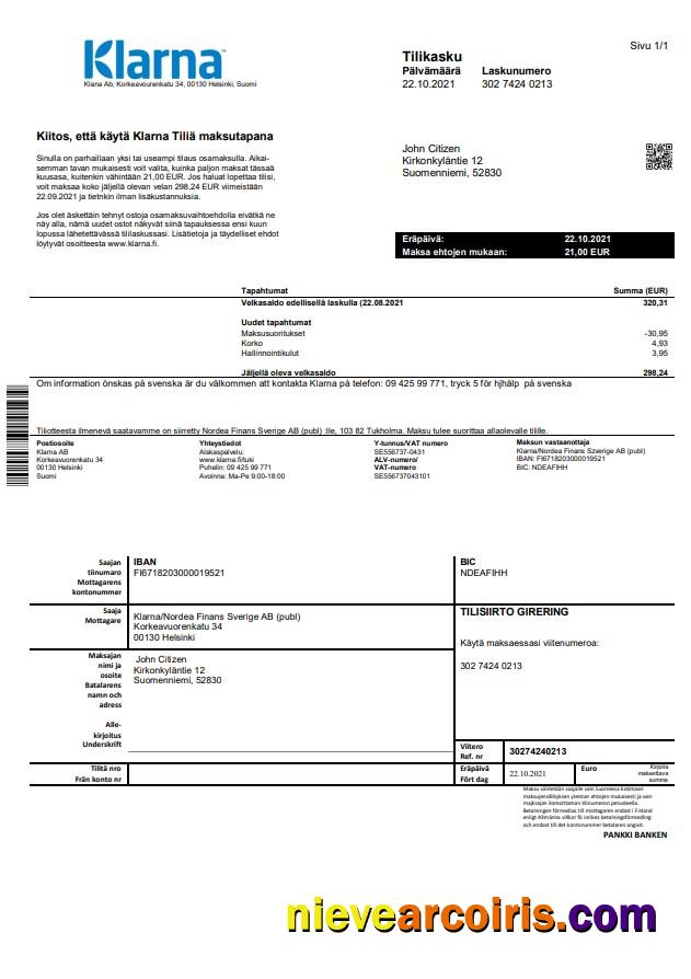 Finland Klarna Bank St Template