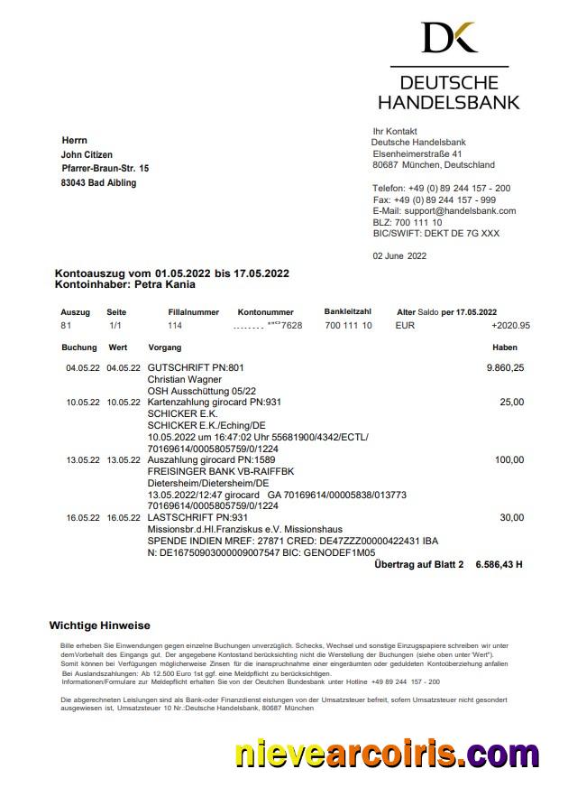 Germany Handelsbank Statement On Deutsch Preview