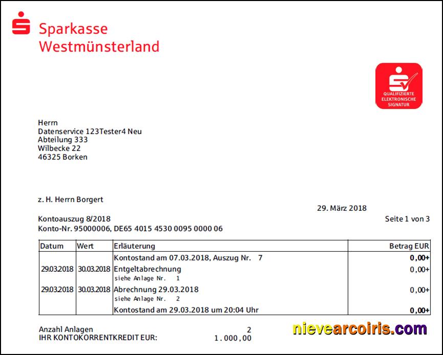 Germany Sparkasse Bank Statement Photolook