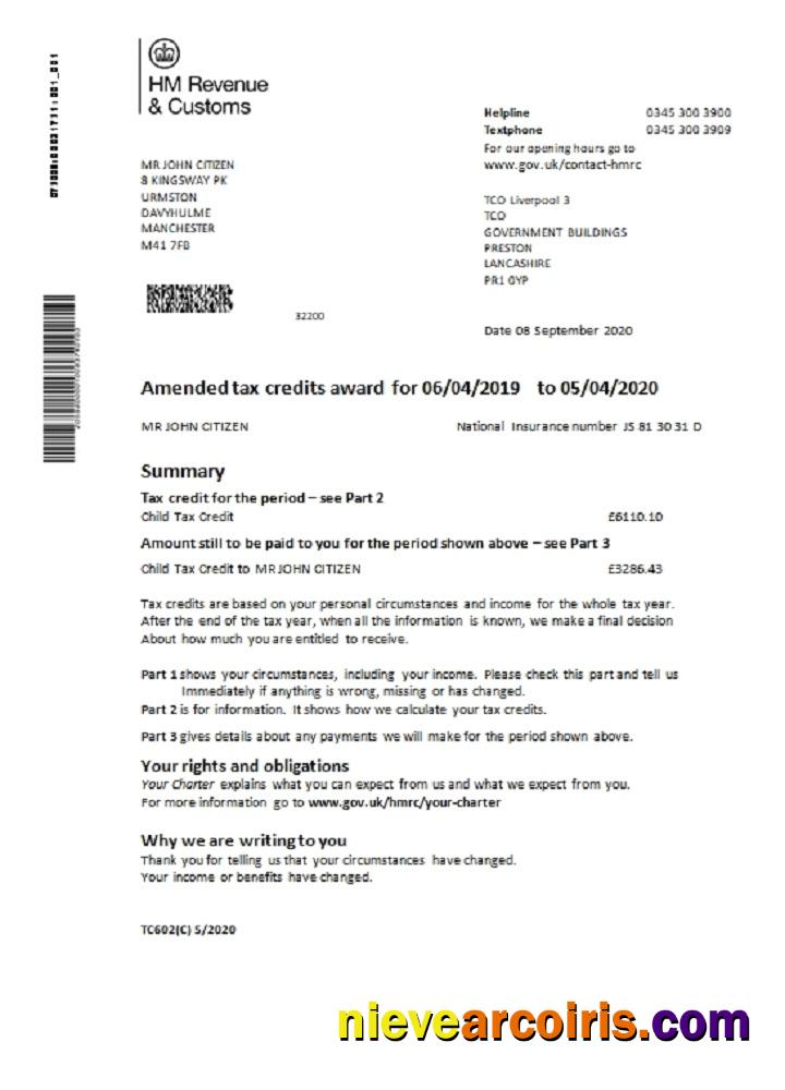 Professional HM Revenue & Customs Bank Statement Template, Word And PDF Format