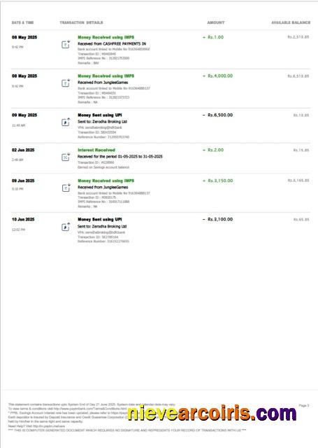 Editable India PayTM Payments Bank Account Statement Word And PDF Template, 3 Pages, 3 Page