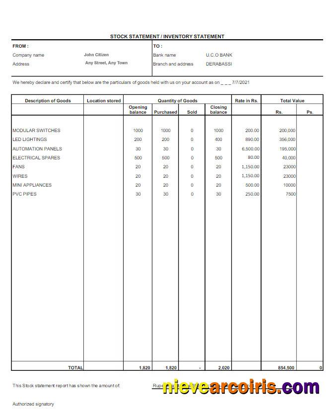 Editable India UCO Bank Statement Word And PDF Template Scr