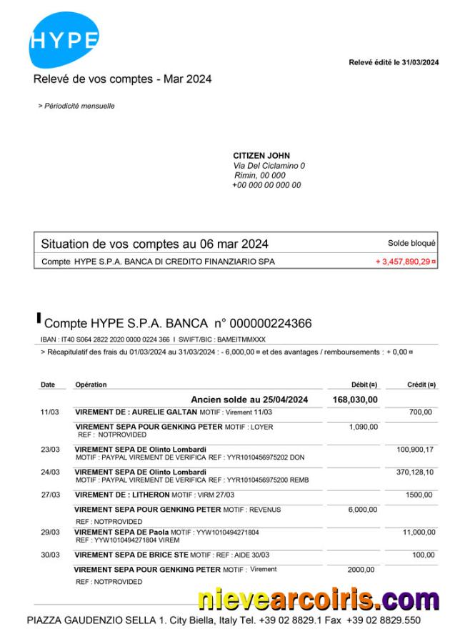Italy HYPE SPA Bank St Scr Copy Preview