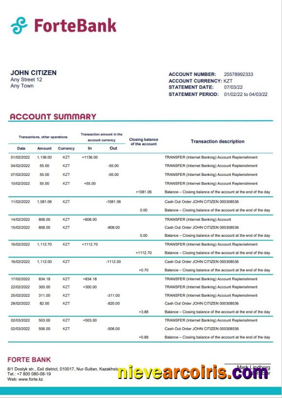 Kazakhstan Forte Bank Word Preview