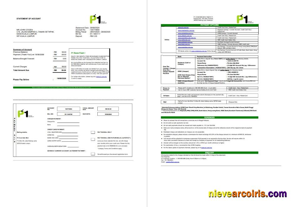 Malaysia Packet 1 Network Bank St 3 Pages Template