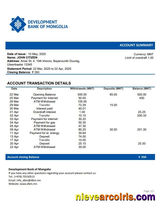 Mongolia Development Bank Of Mongolia Template