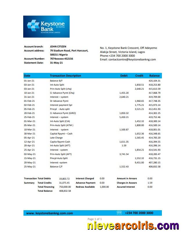 Nigeria Keystone Excel Pdf Sample