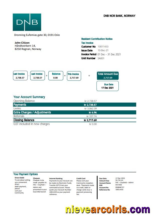 Norway DNB Excel Pdf Preview