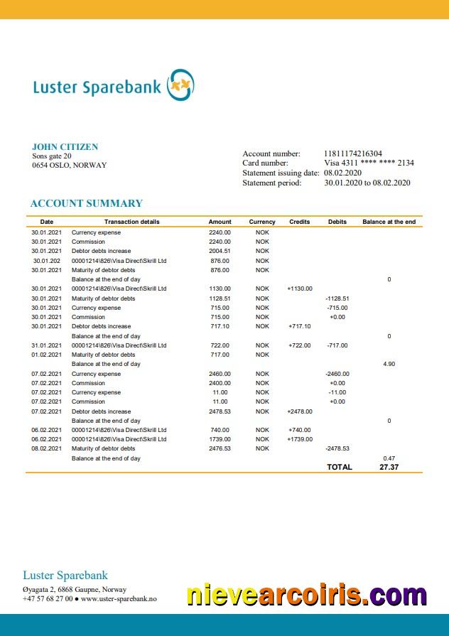 Norway Luster Sparebank Template