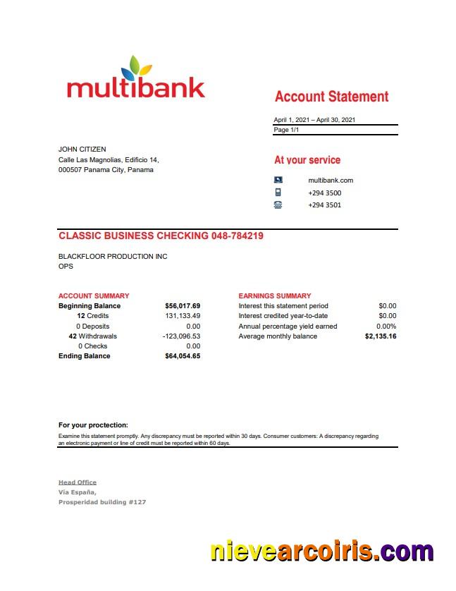 Panama Multibank Excel Pdf Sample