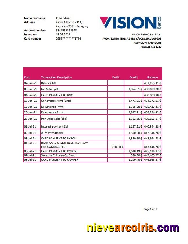 Paraguay Vision Banco Excel Pdf Preview
