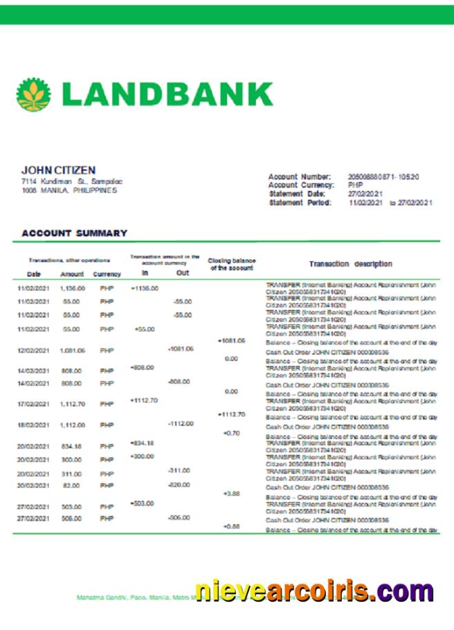 Philippines Land Bank Of The Philippines Word Sample