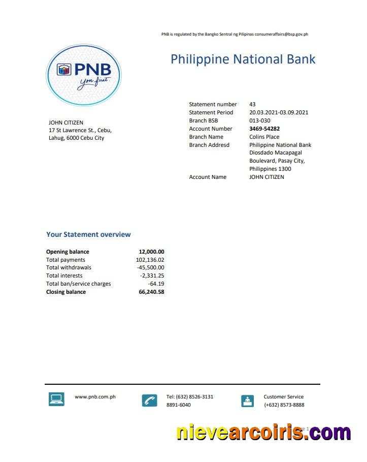 Philippines National Bank (PNB) Excel Pdf Preview