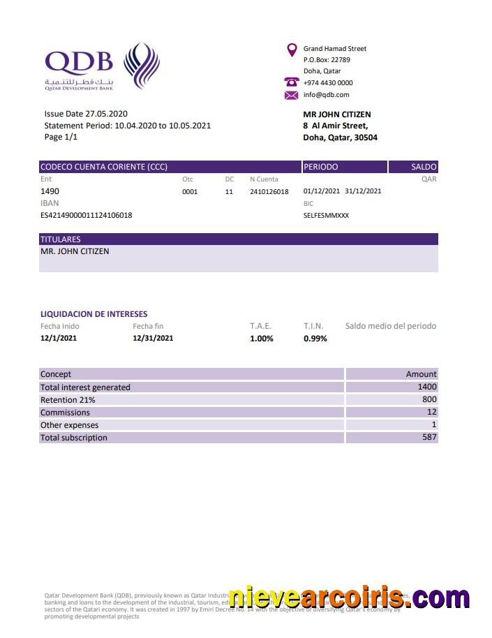 Qatar Development Bank Excel Pdf Template