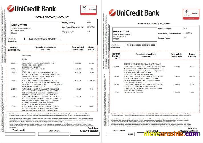 Romania UniCredit Bank.pdf Template