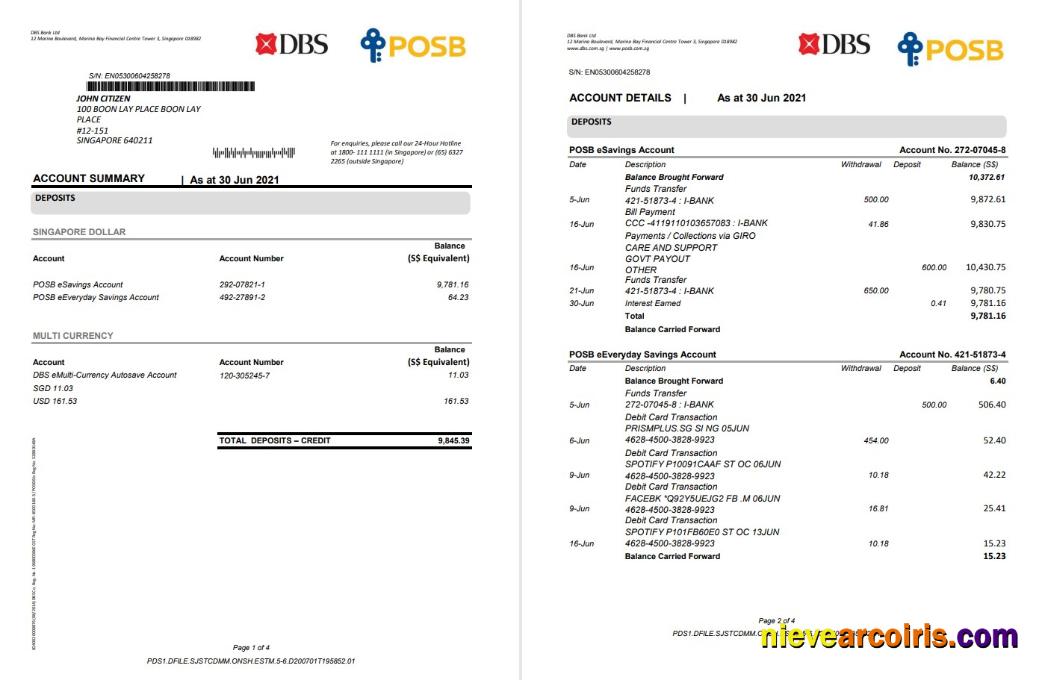 Singapore DBS 4 Pages Photolook