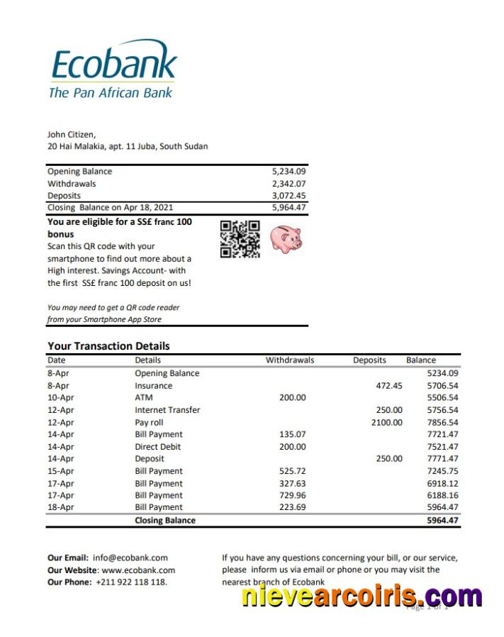 South Sudan Ecobank Excel Pdf Preview