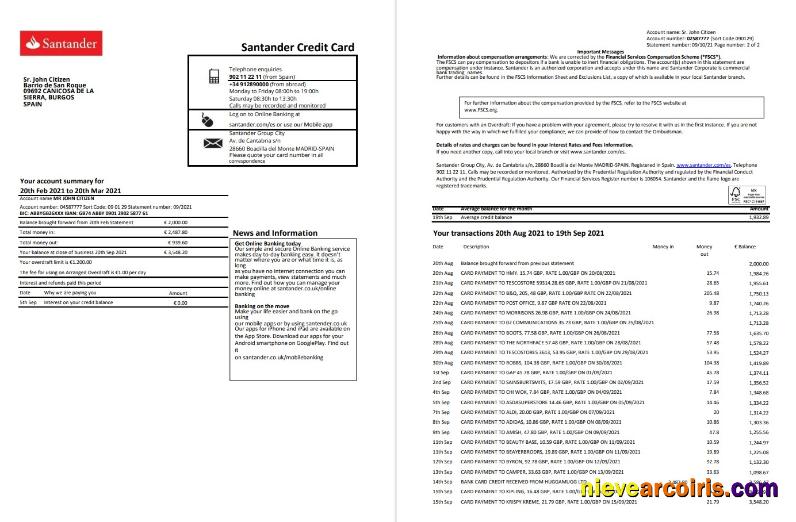 Spain Santander 2 Pages Excel Pdf Photolook