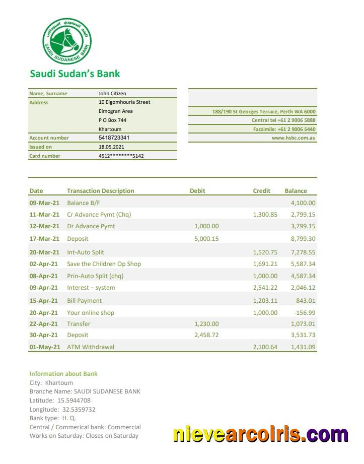 Sudan Saudi Sudanese Bank Excel Pdf Photolook