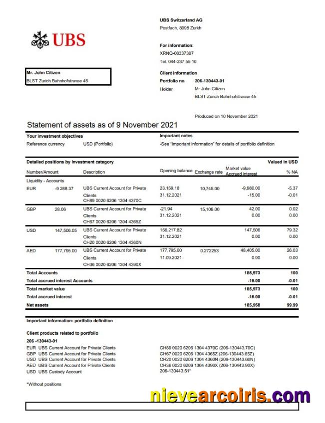 Switzerland UBS Excel Pdf Version2 Template