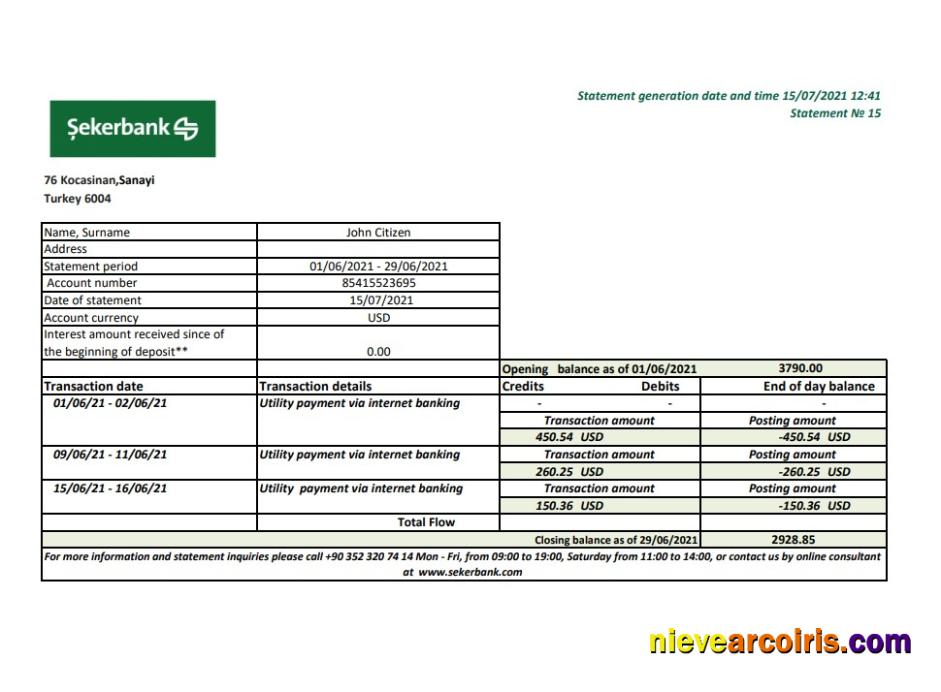 Turkey Sekerbank Excel Pdf Preview