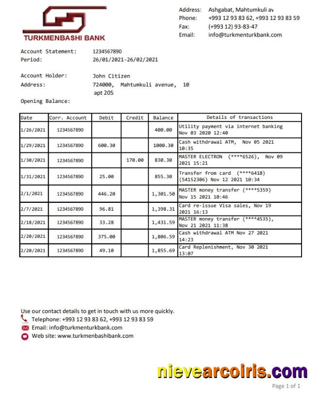 Turkmenistan Turkmenbashi Bank Excel Pdf Preview