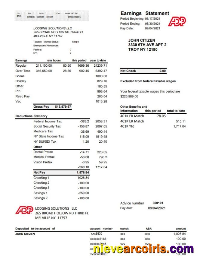 USA ADP Business Corporate Earnings Statement Excel Pdf Photolook