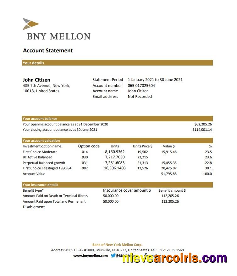 USA Bank Of New York Mellon Excel Pdf Preview