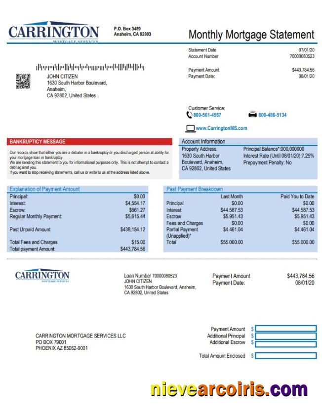 USA Carrington Mortgage Services Template