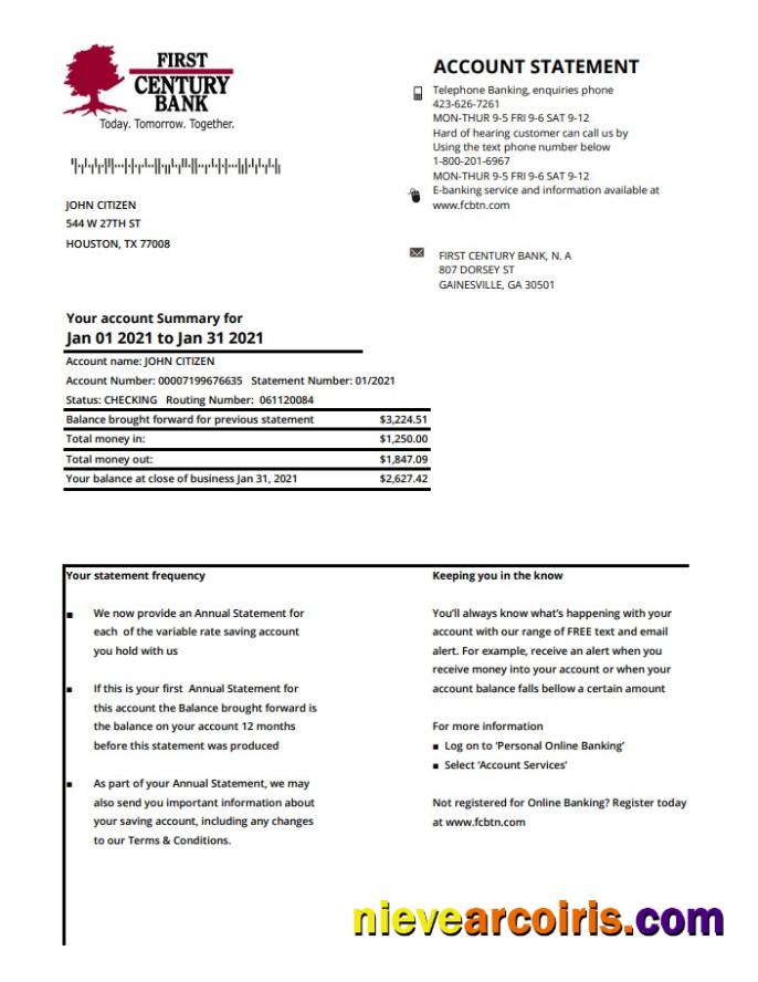 USA Georgia Gainesville First Century Bank Template