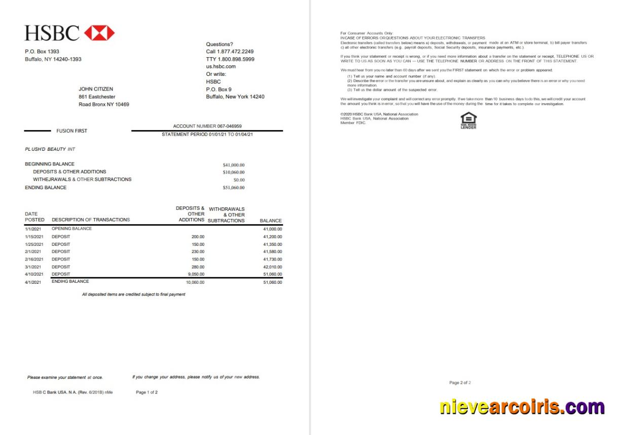 USA HSBC 2 Pages Version 2 Excel Pdf Photolook