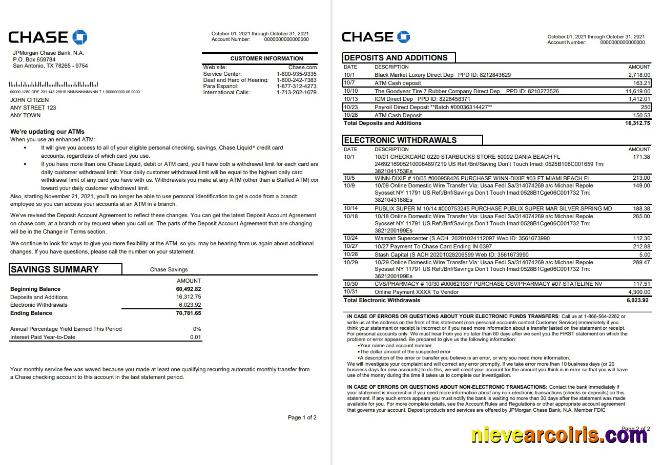 USA JPMorgan Chase 2 Pages Word Photolook