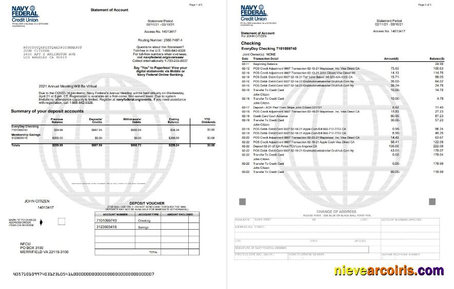 USA Navy Federal Union Word 5 Pages Photolook