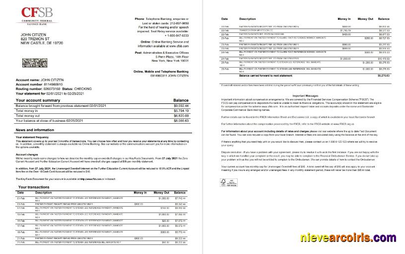 USA New York CFSB 2 Pages Word Template