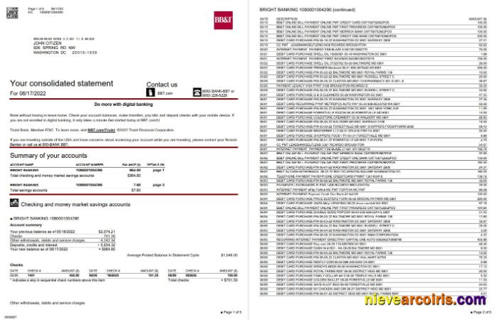 USA Washington BB&T Bank 5 PAGES Preview