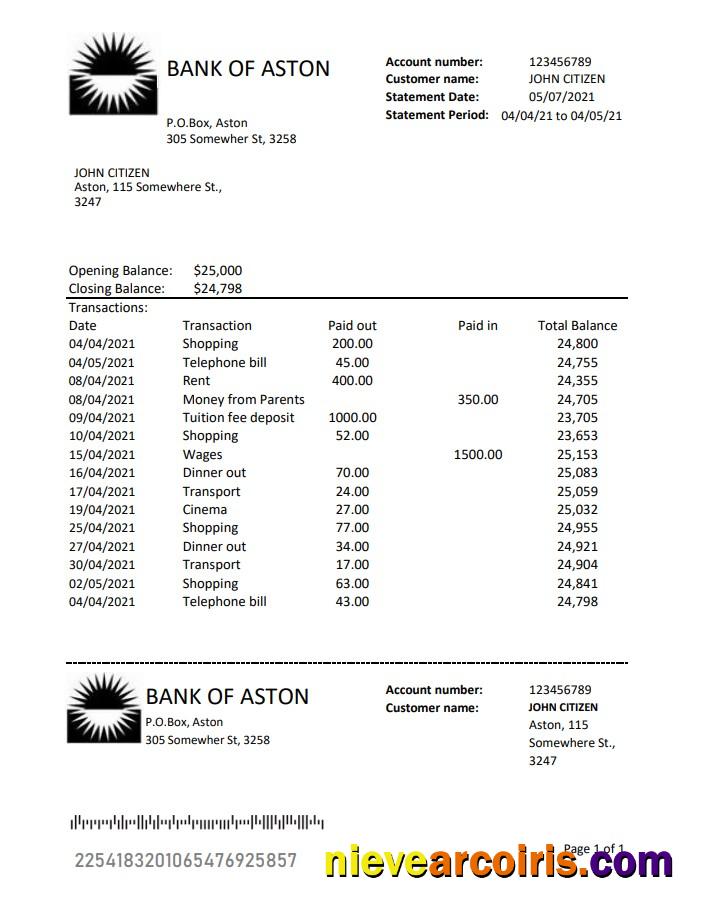 United Kingdom Bank Of Aston Excel Pdf Preview