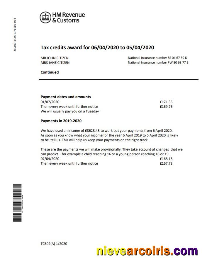 Editable United Kingdom HM Revenue & Customs Bank Statement Easy To Fill Template In Word And PDF Format