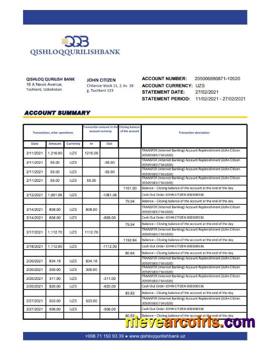 Uzbekistan Qishloq Qurilish Bank Excel Pdf Preview
