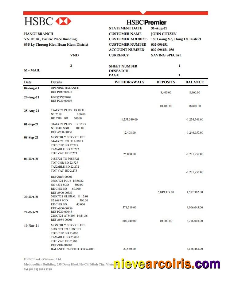 Vietnam HSBC Excel Pdf Photolook