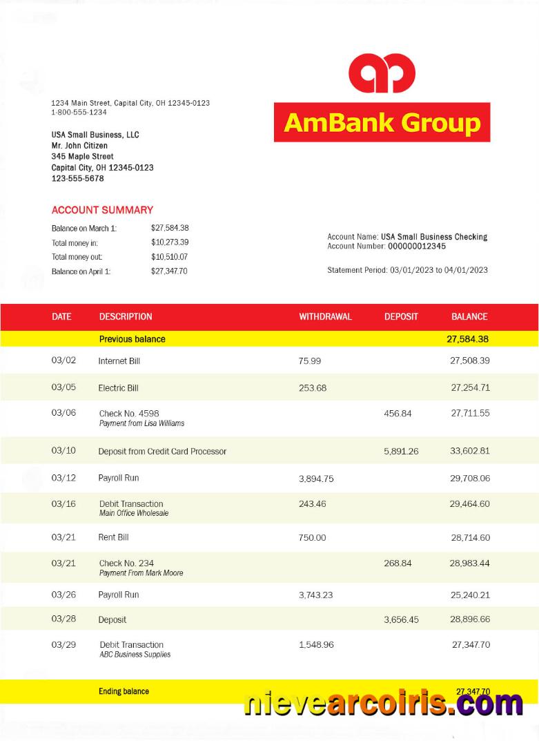 AMBANK Bank Statement Photolook