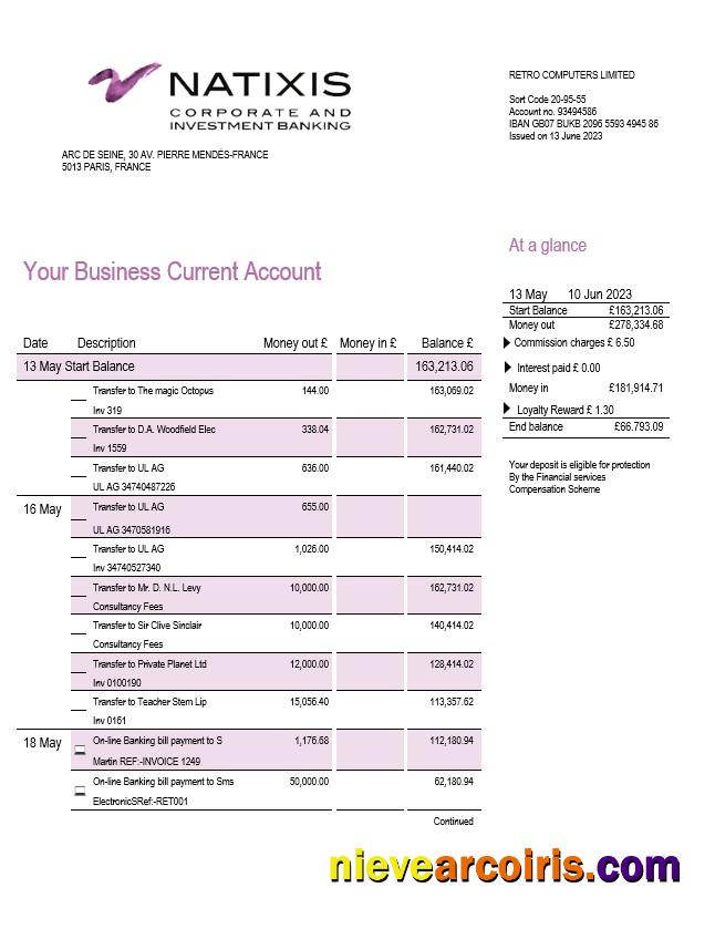 Professional Algeria Natixis Algerie Bank Proof Of Address Bank Statement Template In Word And PDF Format