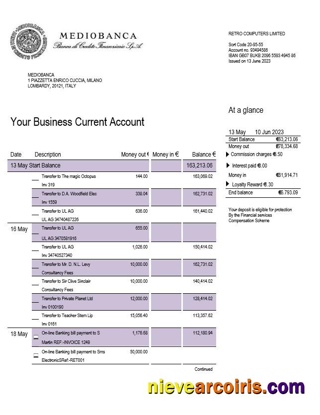 Premium Mediobanca Business Statement Word And PDF Template