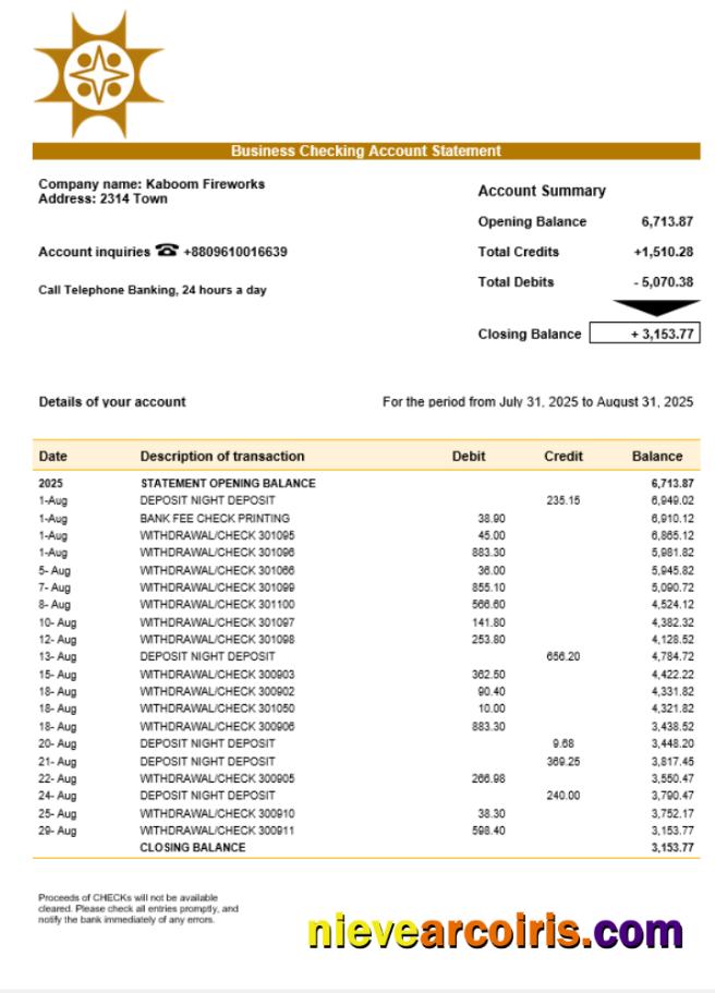 Sonali Company Statement Word And PDF Format Preview