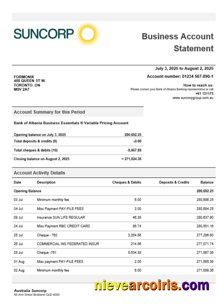 Suncorp Enterprise Statement Word And PDF Format Photolook