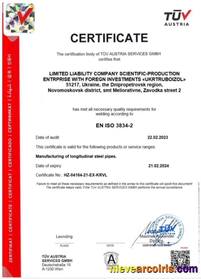 Professional Austria TUV Certificate Of Registration Word And PDF Template