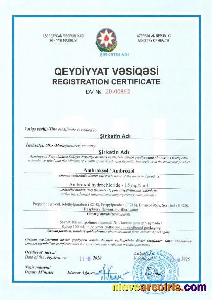 Azerbaijan Registration Certificate Template