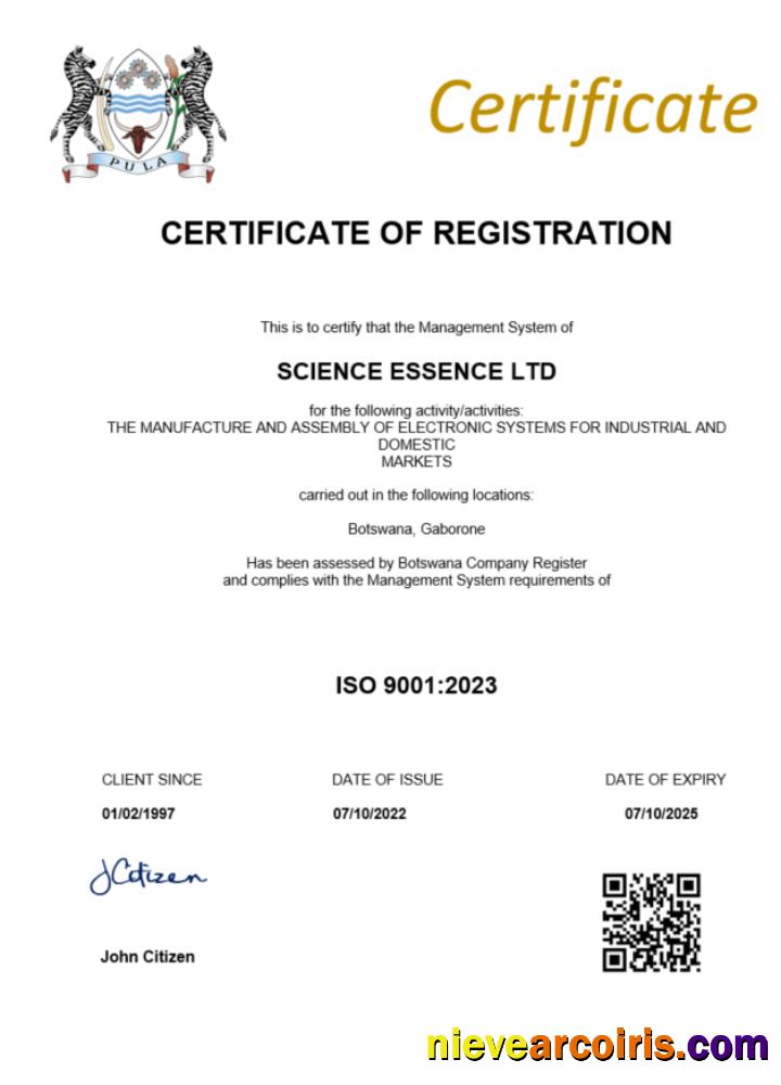 Premium Botswana Certificate Of Registration Word And PDF Template