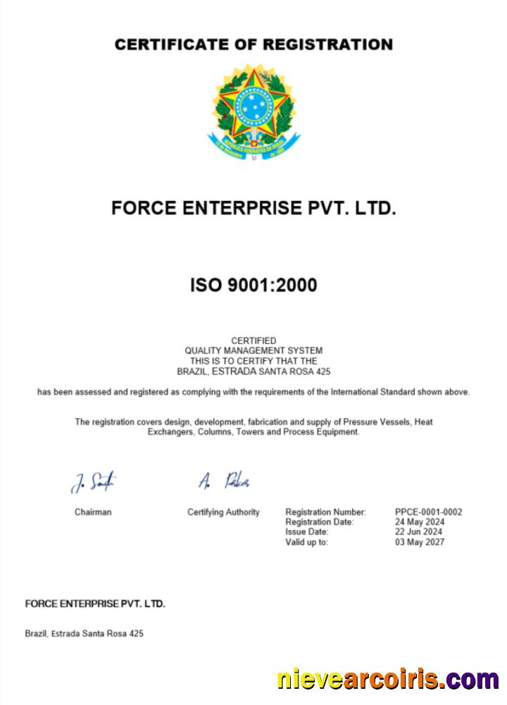 Professional Brazil Certificate Of Registration Word And PDF Template