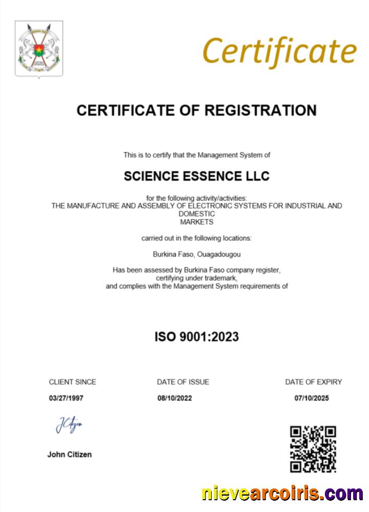 Editable Burkina Faso Certificate Of Registration Word And PDF Template